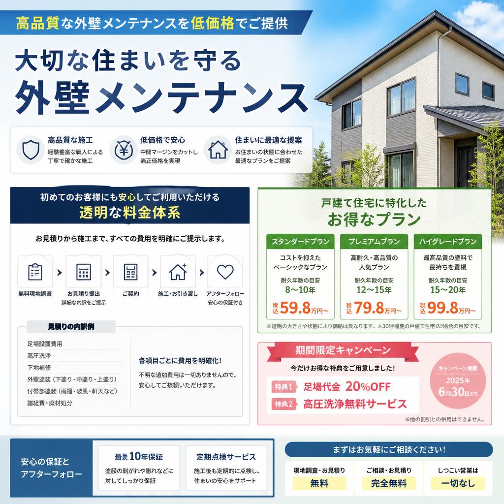 安心の低価格サービス