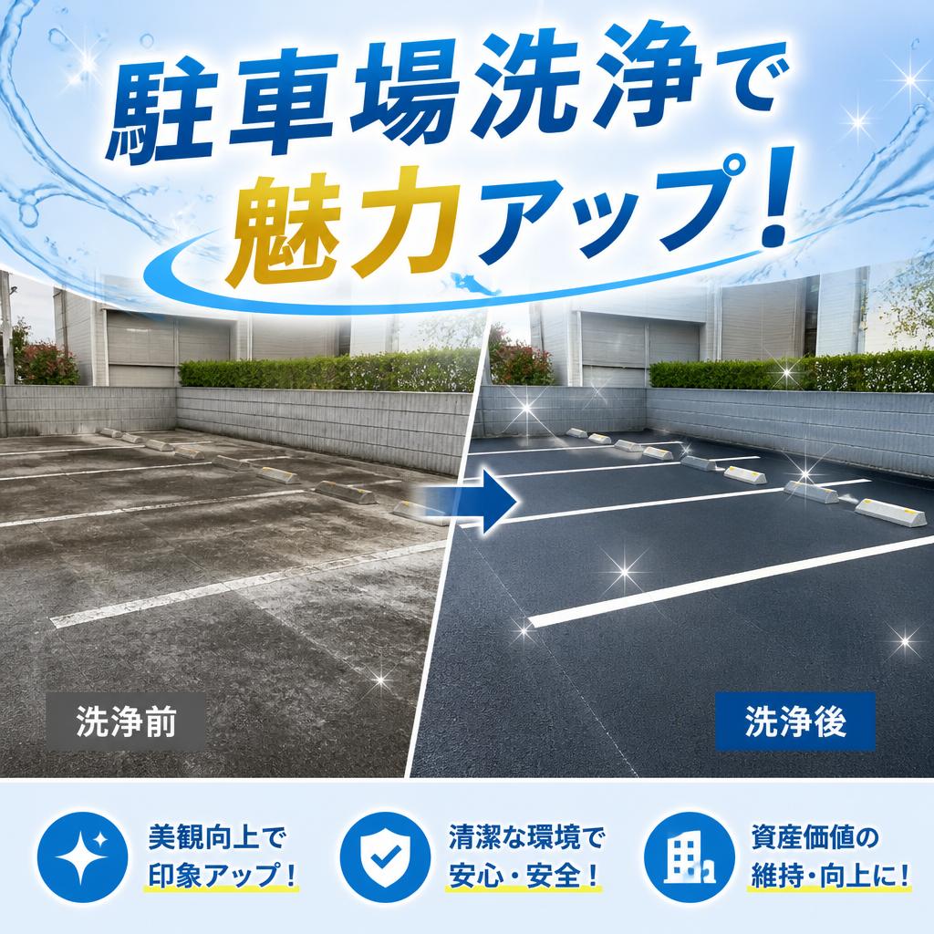 駐車場洗浄で魅力アップ！