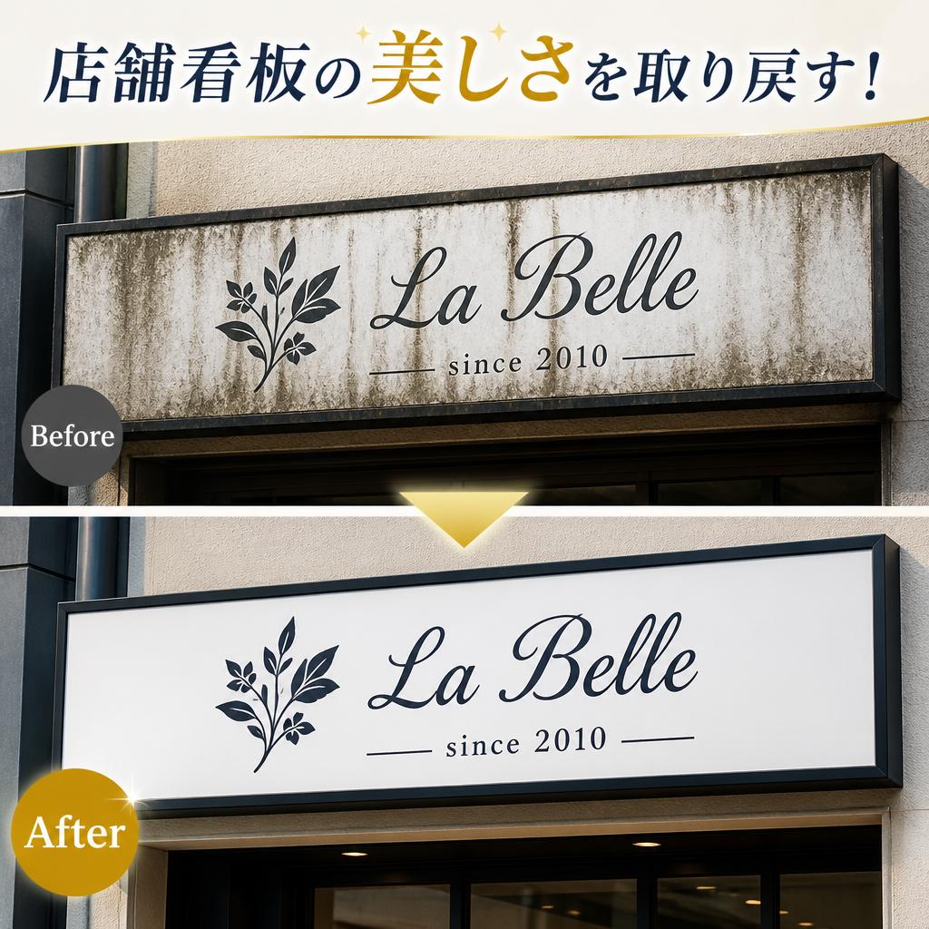 店舗看板の美しさを取り戻す！