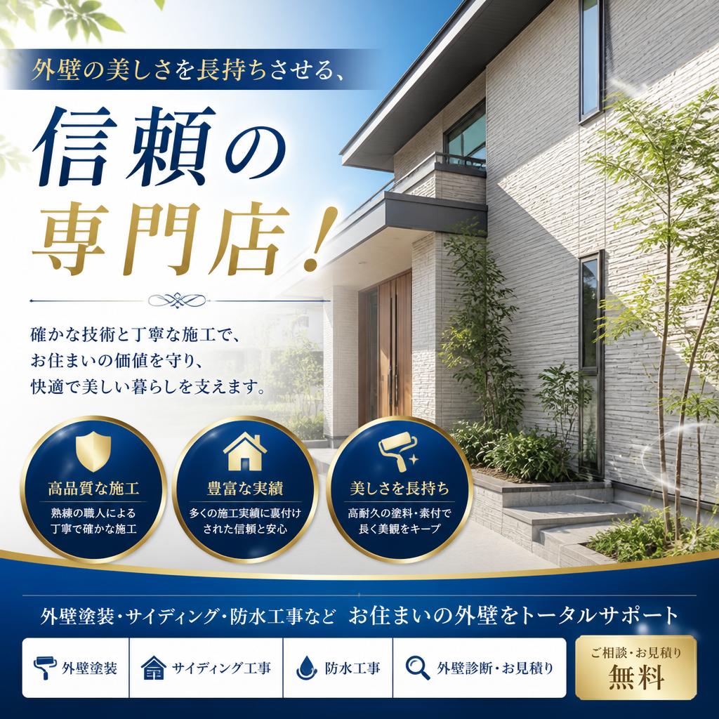 外壁の美しさを長持ちさせる、信頼の専門店！