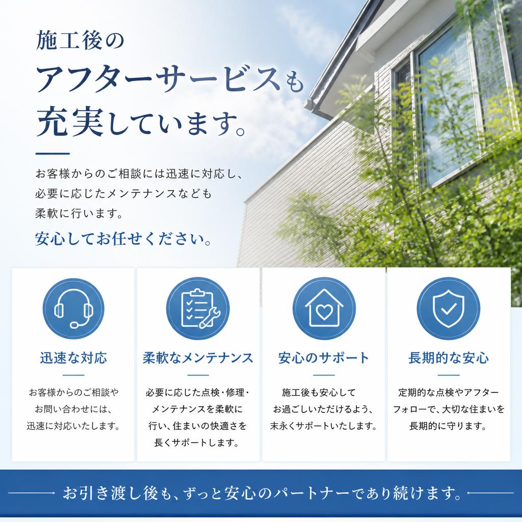 アフターサービスが充実!