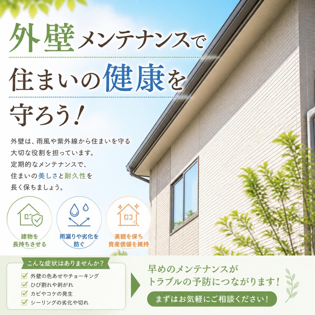 外壁メンテナンスで住まいの健康を守ろう！