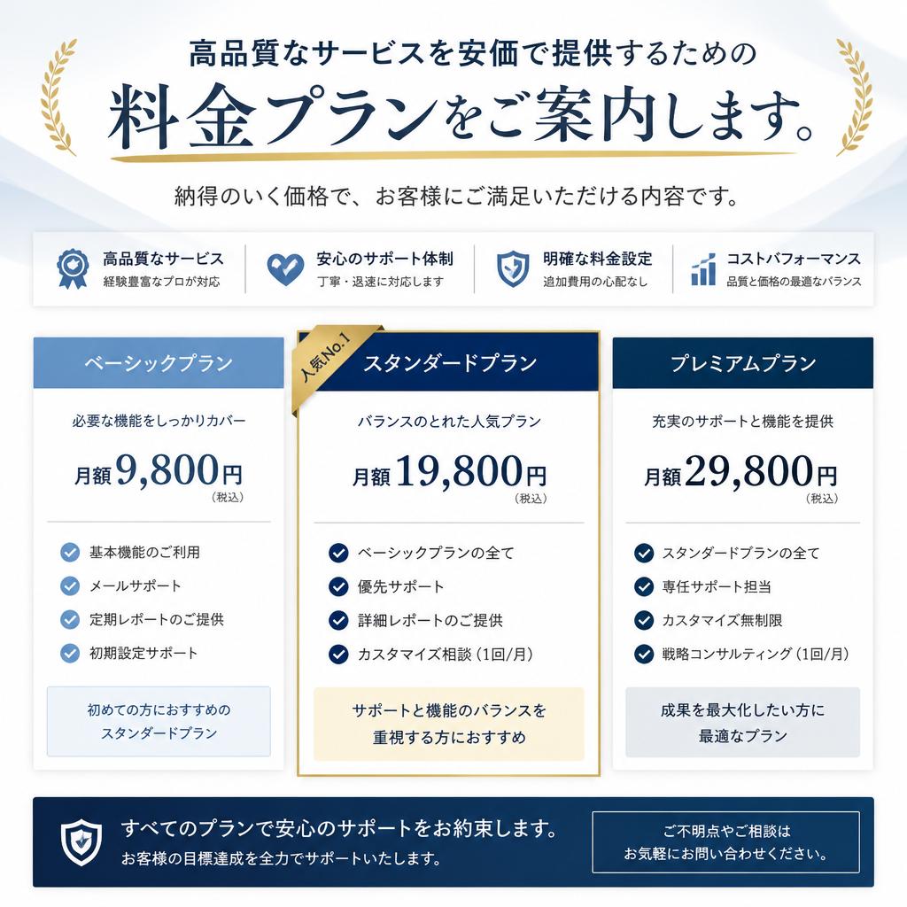 リーズナブルな料金プラン