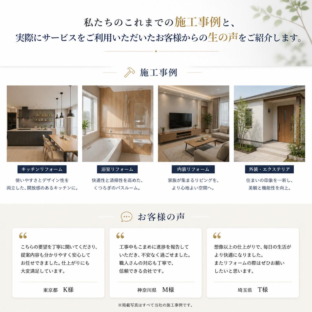 施工実績とお客様の声