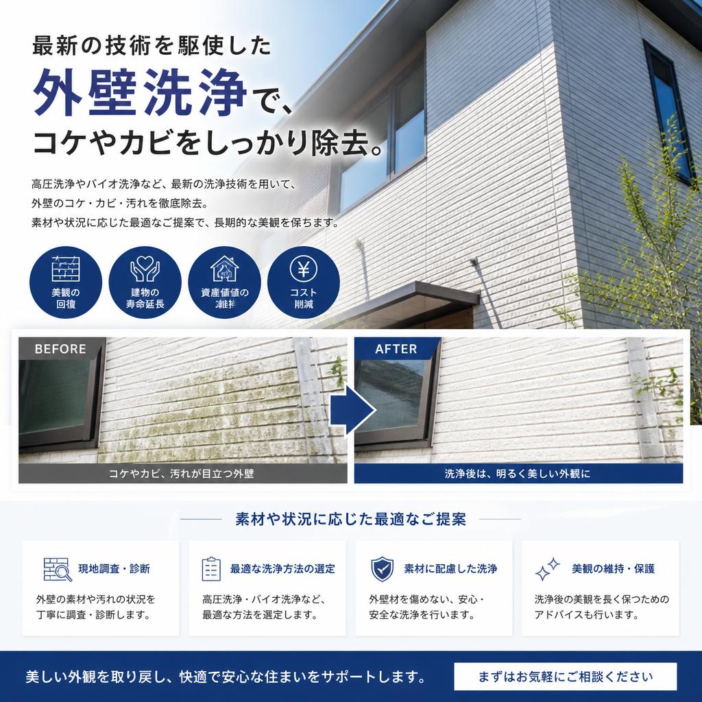 当店の外壁洗浄サービス