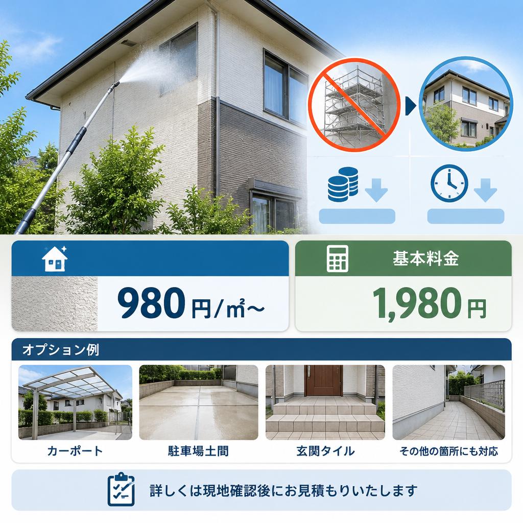 足場なしでスムーズに。料金の目安と対応メニュー