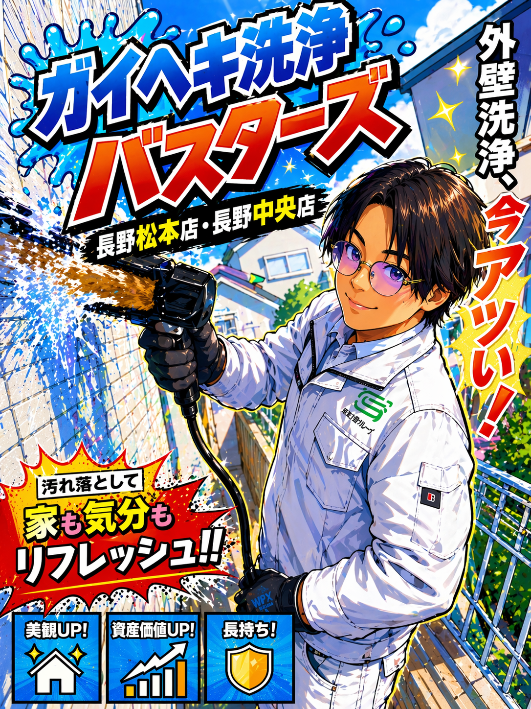 松本市の家の壁の汚れをすっきり解決！