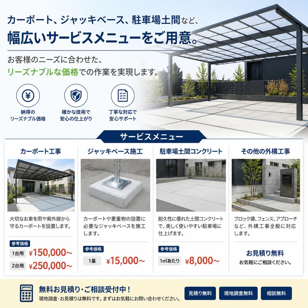 施工内容・メニューのご紹介