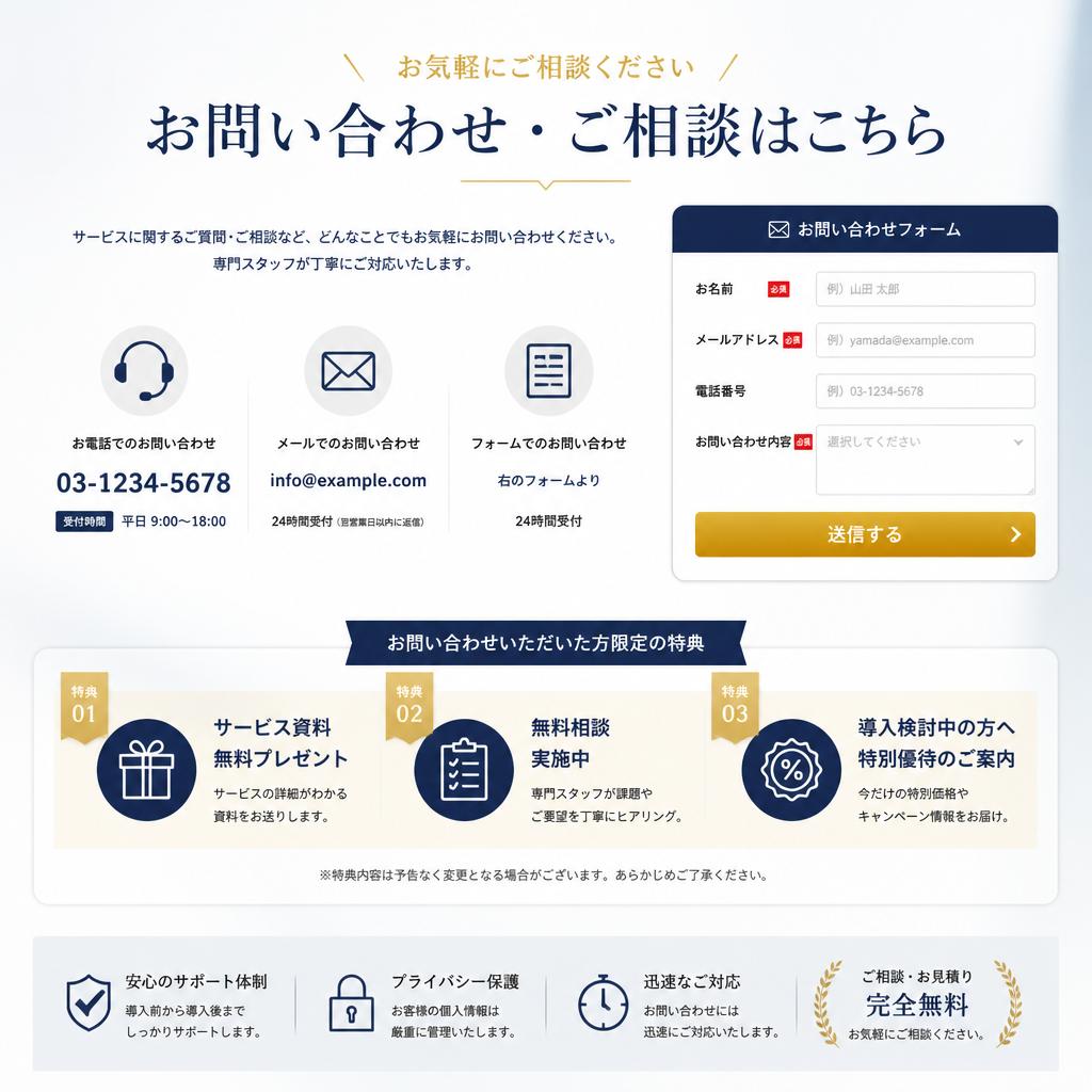 今すぐ行動を！お問合せはこちら