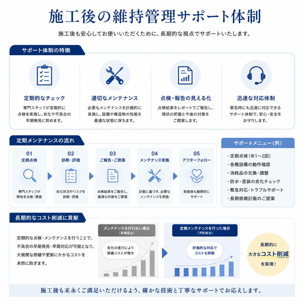 アフターケアの充実