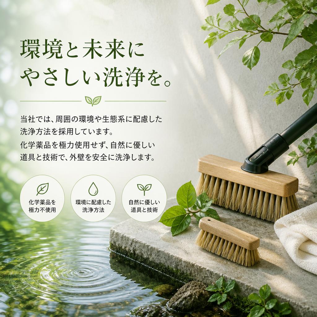 環境に優しい洗浄方法の採用