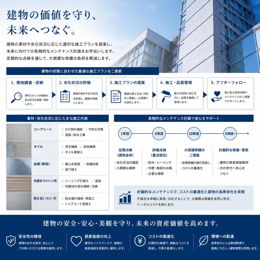 未来を見据えたメンテナンスプランの提供