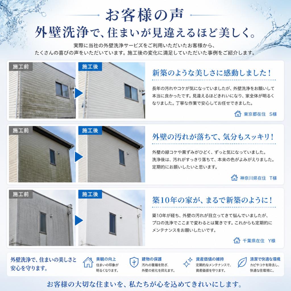 お客様の声と施工事例