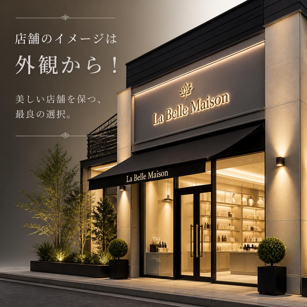 店舗のイメージは外観から！美しい店舗を保つ、最良の選択。