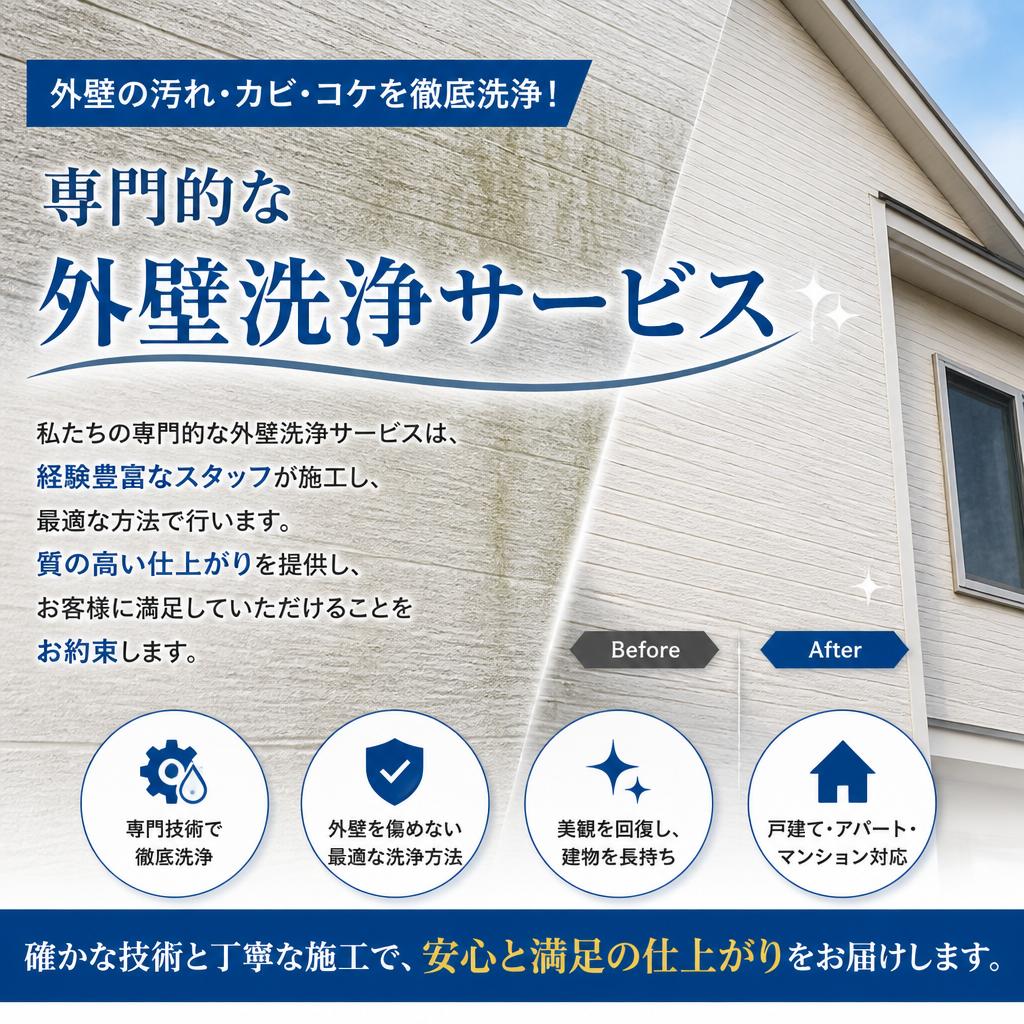 専業者による高品質な外壁洗浄