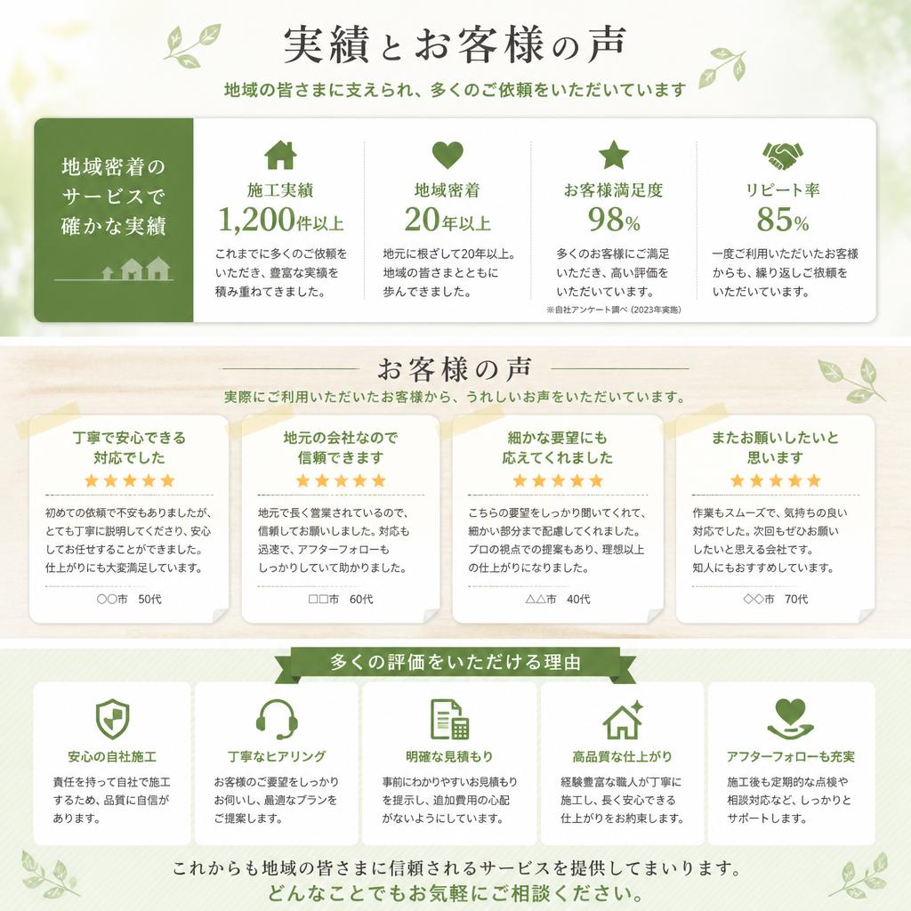 お客様の声と実績紹介