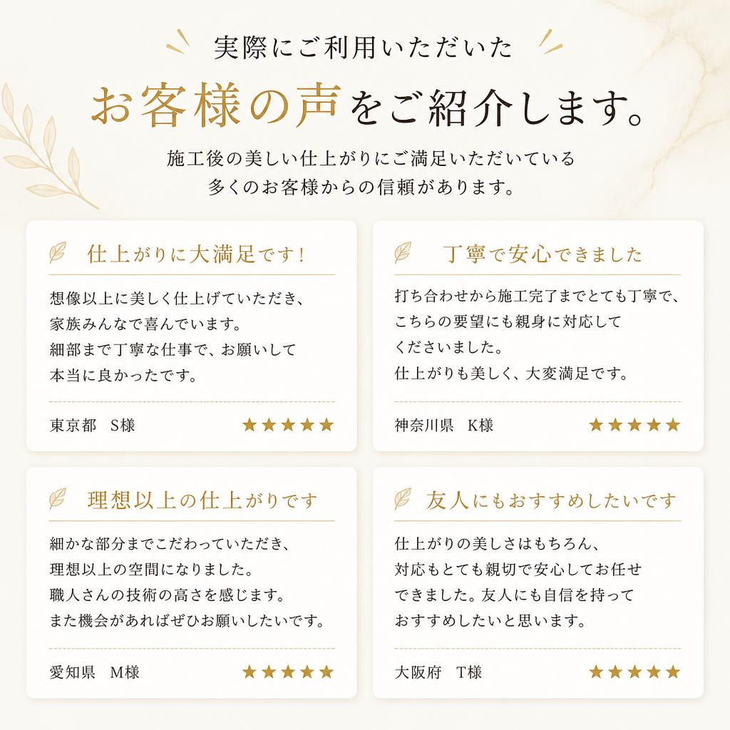 お客様の声と実績