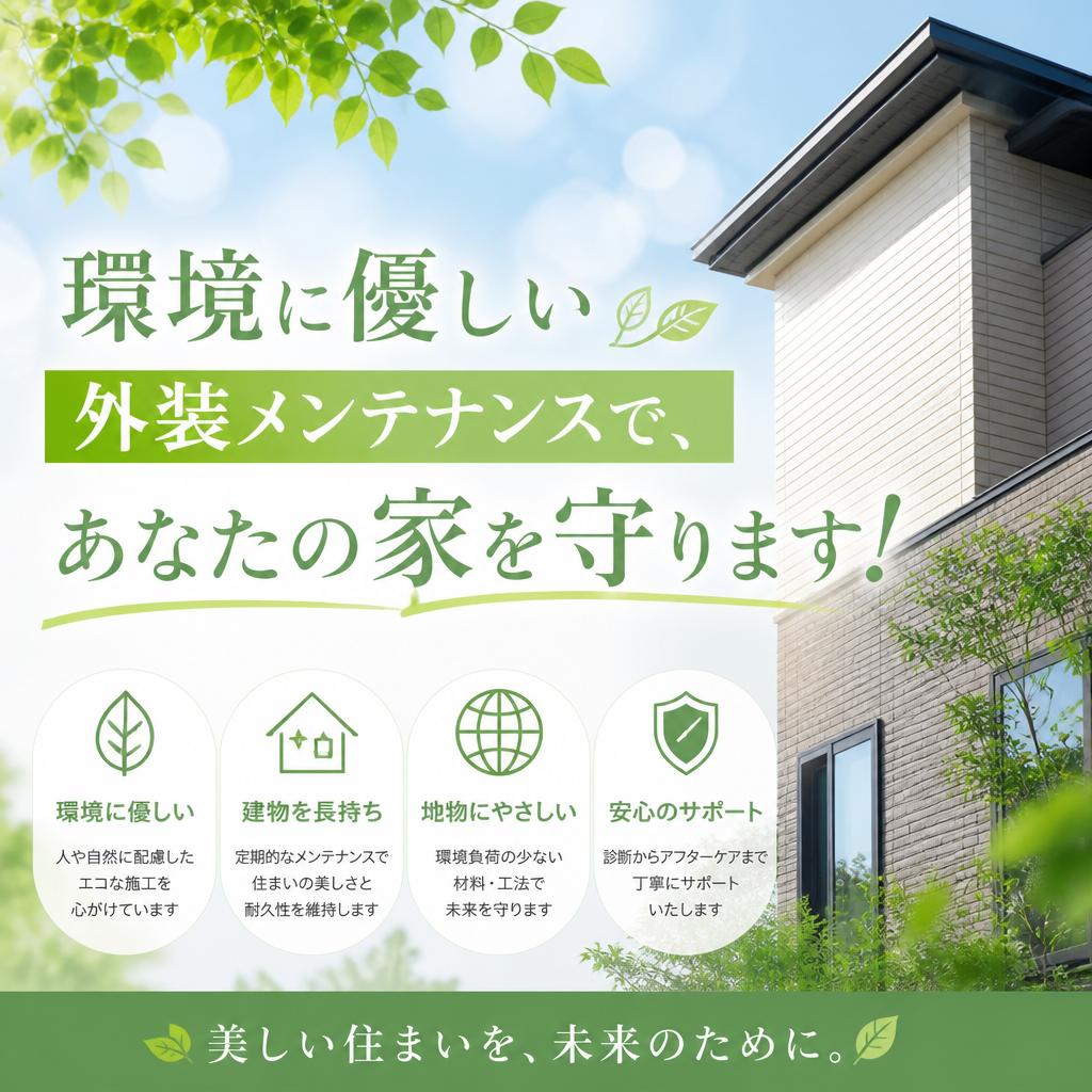 環境に優しい外装メンテナンスで、あなたの家を守ります！