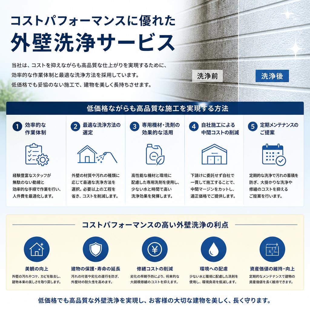 安くて効果的な外壁洗浄方法