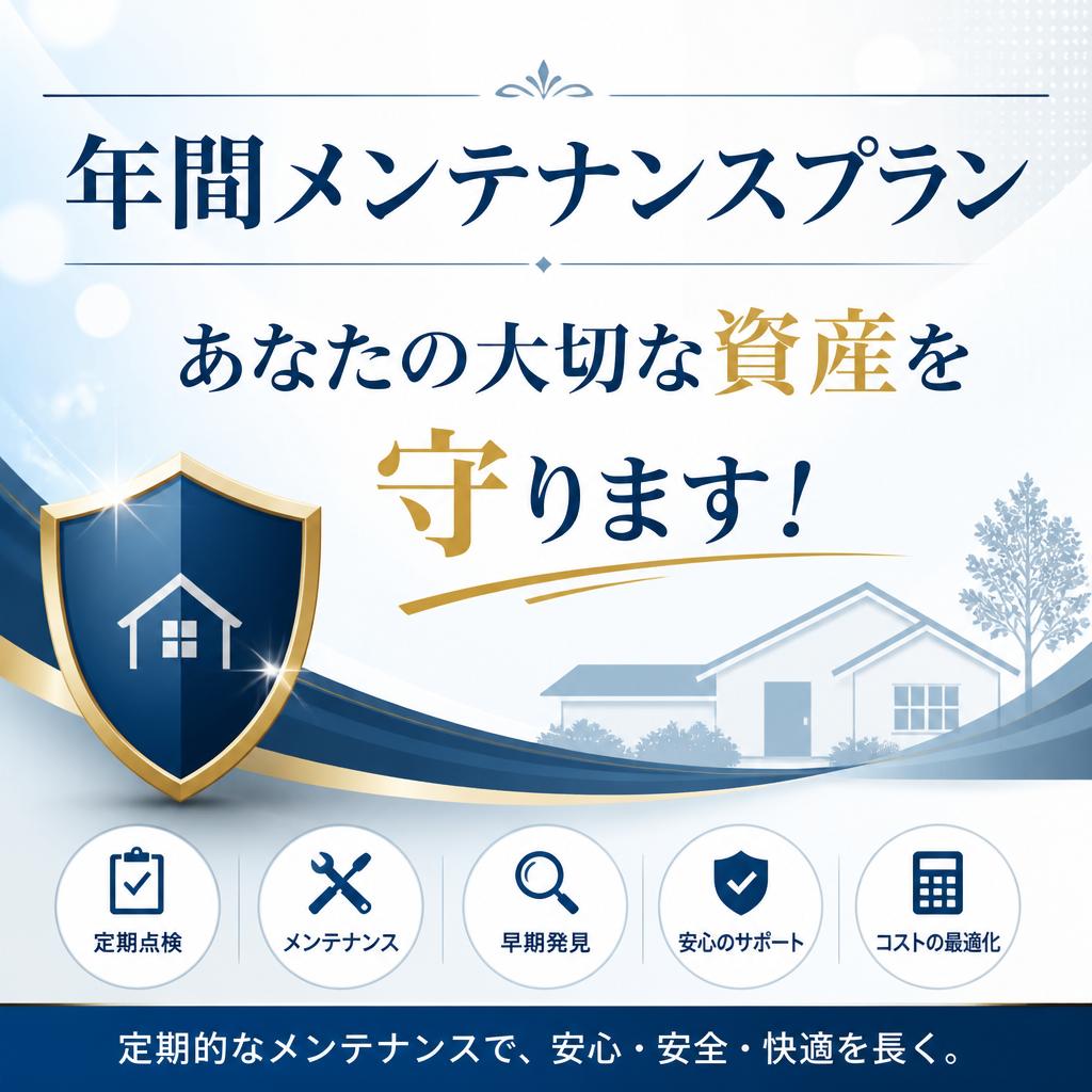 年間メンテナンスプランで、あなたの大切な資産を守ります！