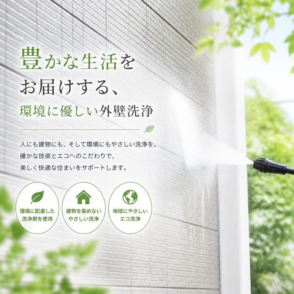 豊かな生活をお届けする、環境に優しい外壁洗浄