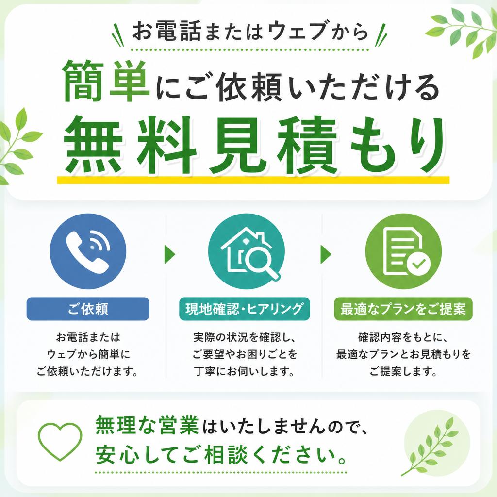 無料見積もりで安心スタート