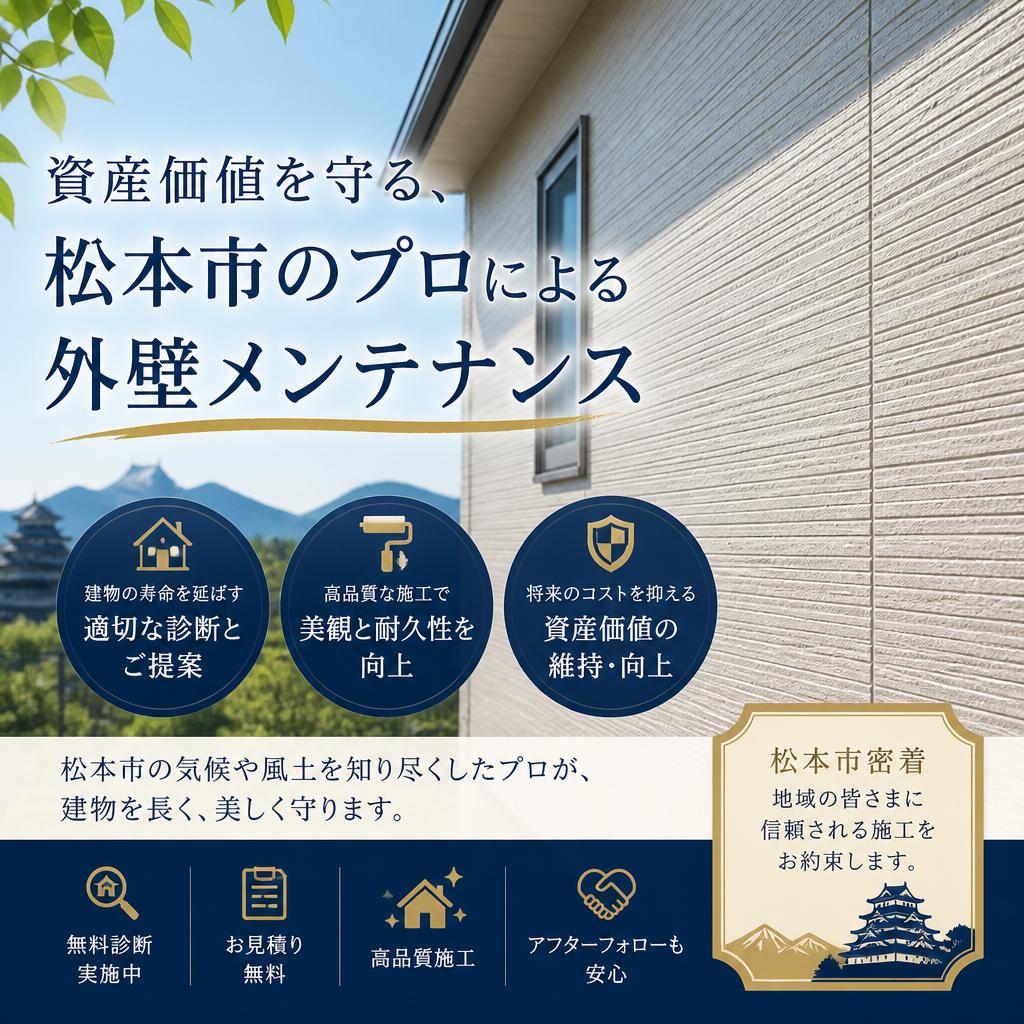 資産価値を守る、松本市のプロによる外壁メンテナンス