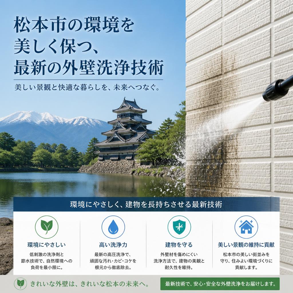 松本市の環境を美しく保つ、最新の外壁洗浄技術