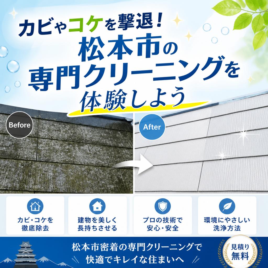 カビやコケを撃退！松本市の専門クリーニングを体験しよう