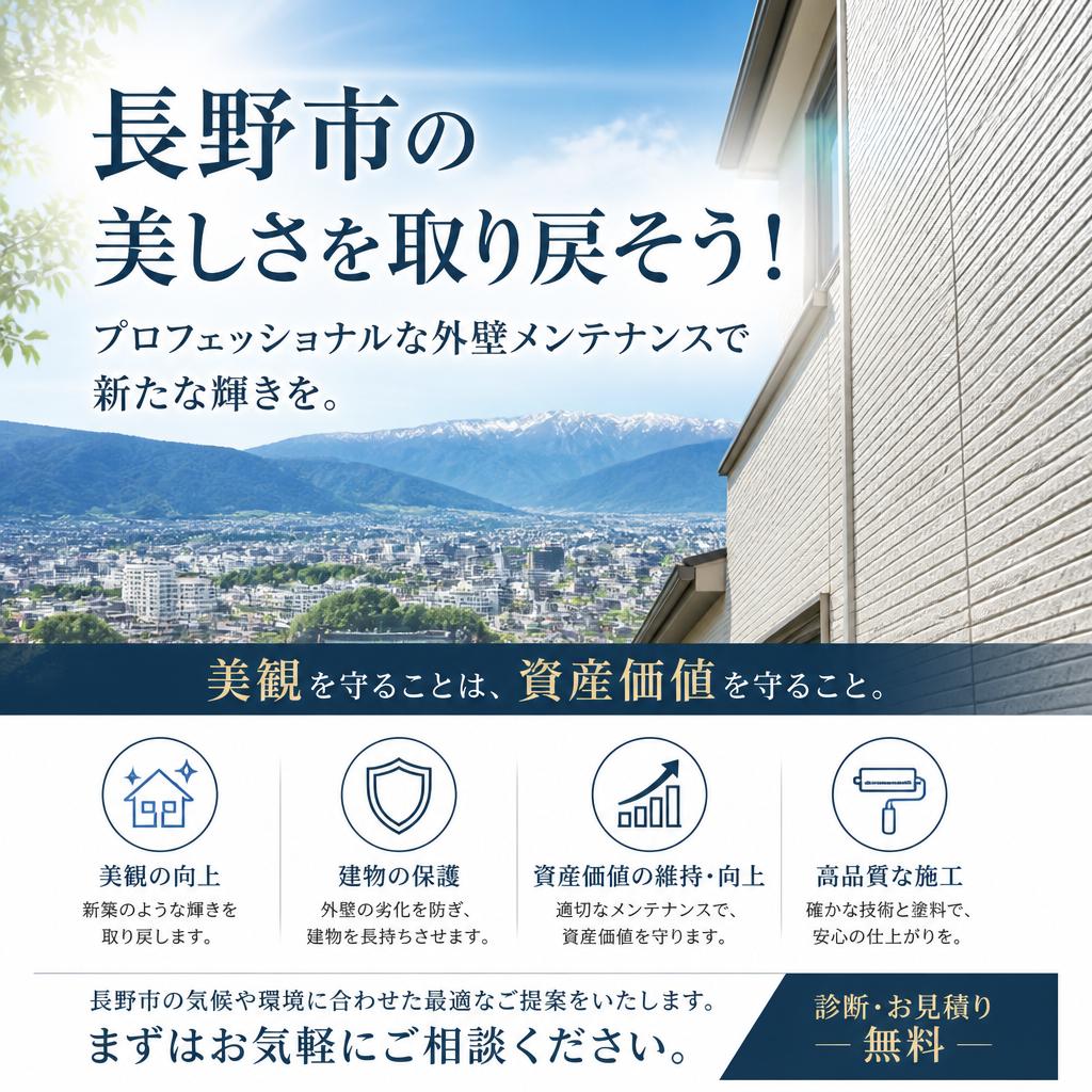 長野市の美しさを取り戻そう！プロフェッショナルな外壁メンテナンスで新たな輝きを。