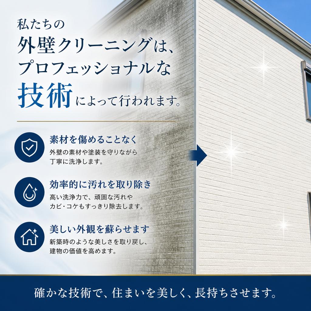 専門的な外壁クリーニング