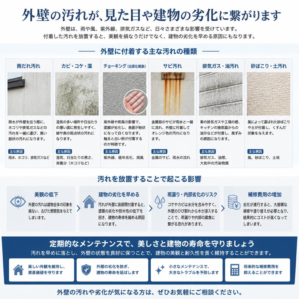汚れの種類とその影響