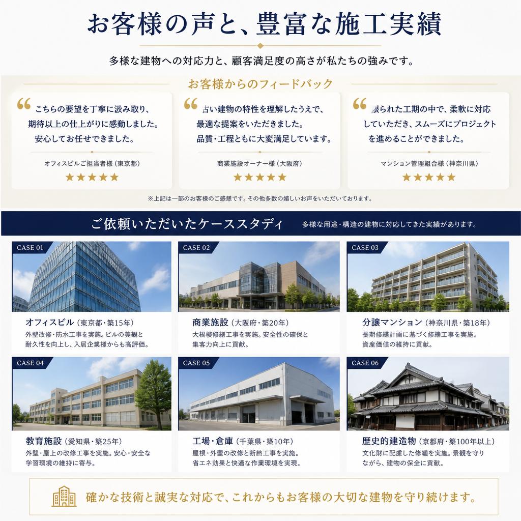 お客様の声と施工実績