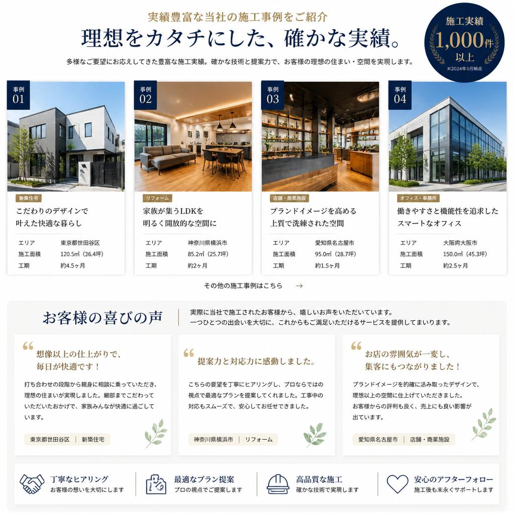 施工事例とお客様の声