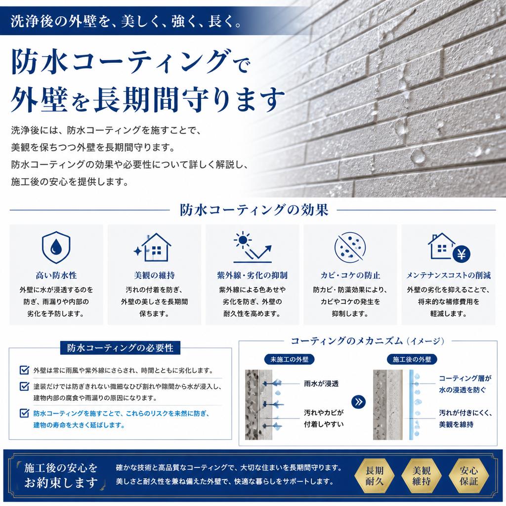 防水コーティングで長持ち