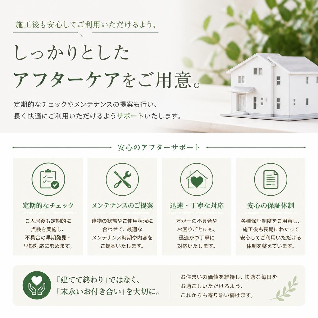 施工後のアフターケア