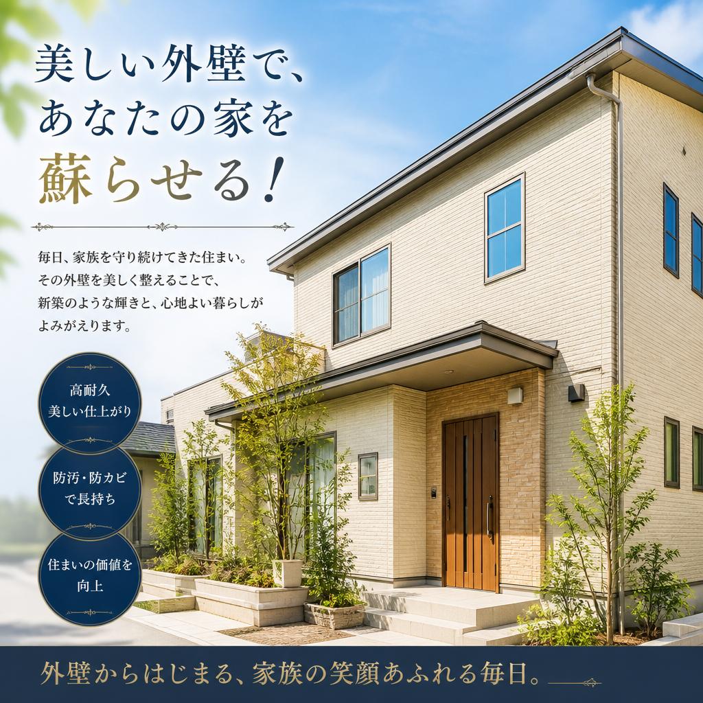 美しい外壁で、あなたの家を蘇らせる！