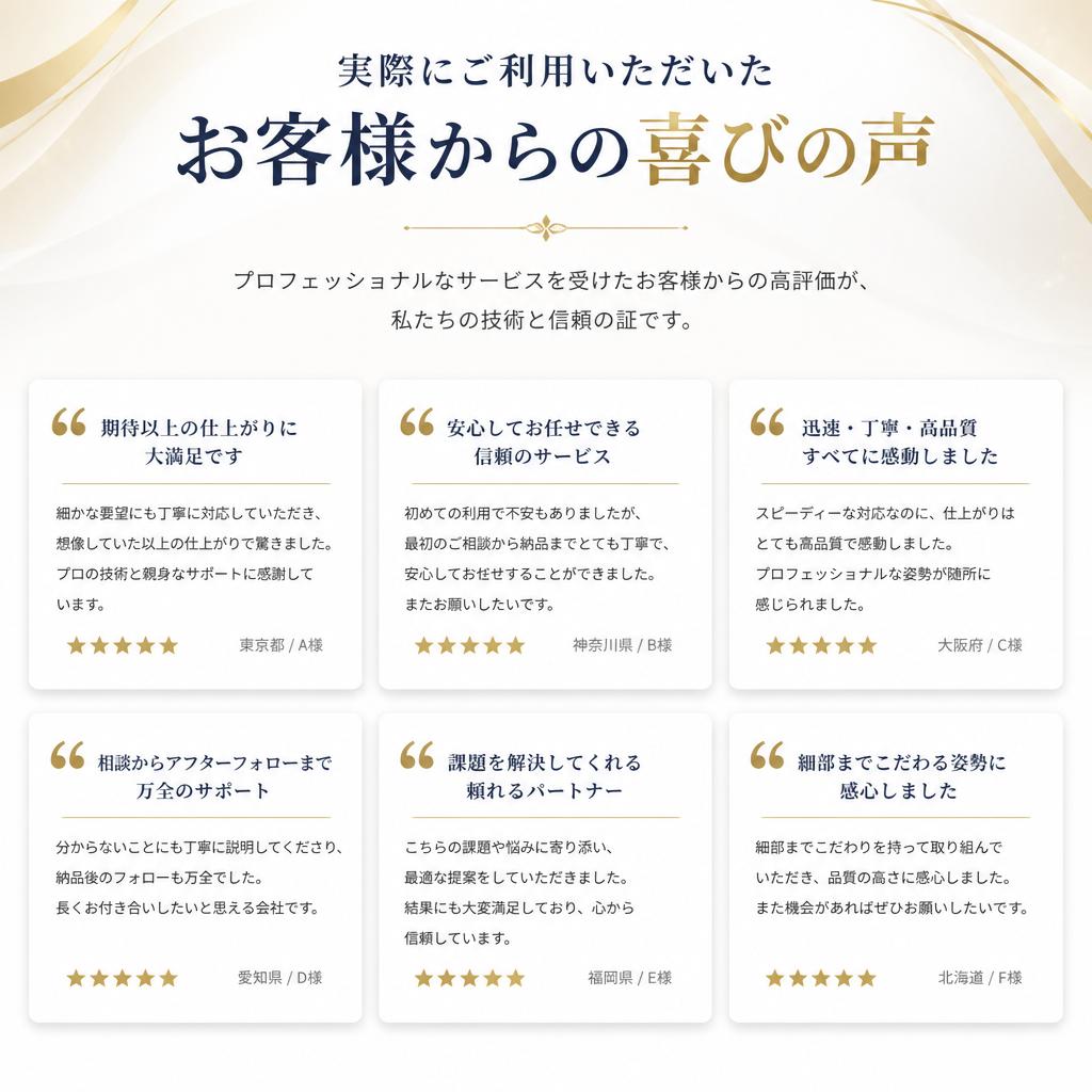 お客様の声が信頼の証
