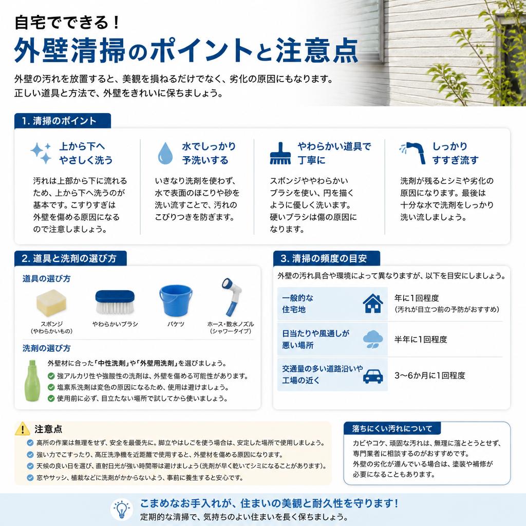 簡単にできる外壁清掃の方法
